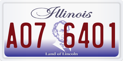 IL license plate A076401