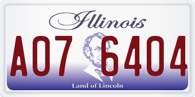 IL license plate A076404