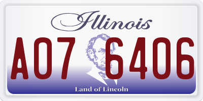 IL license plate A076406