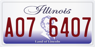 IL license plate A076407