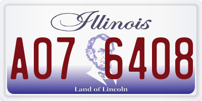 IL license plate A076408
