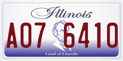 IL license plate A076410