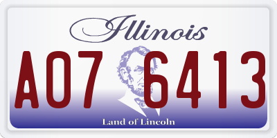 IL license plate A076413