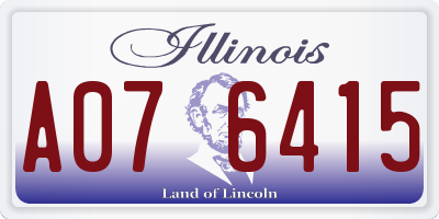 IL license plate A076415
