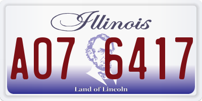 IL license plate A076417