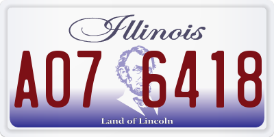 IL license plate A076418
