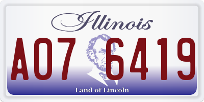 IL license plate A076419
