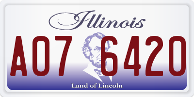 IL license plate A076420