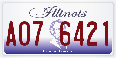IL license plate A076421