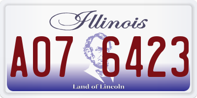 IL license plate A076423
