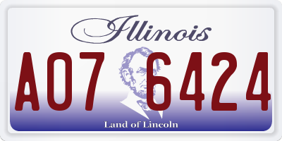 IL license plate A076424