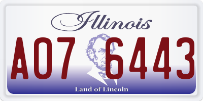 IL license plate A076443