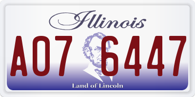 IL license plate A076447