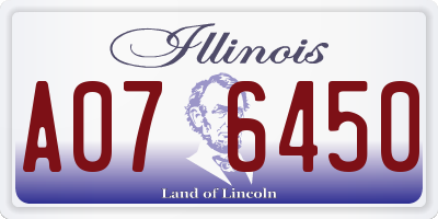IL license plate A076450