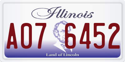 IL license plate A076452