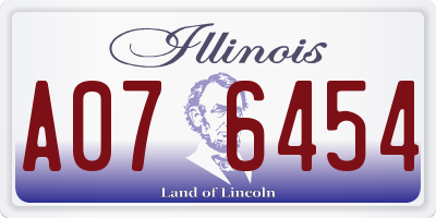 IL license plate A076454