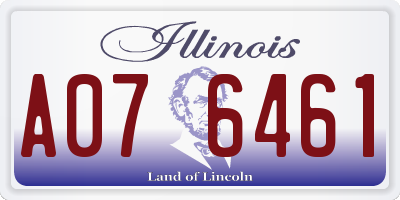 IL license plate A076461