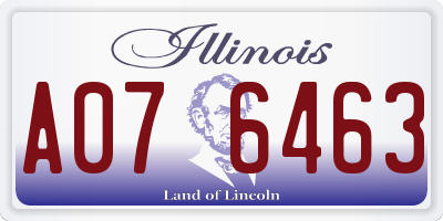 IL license plate A076463