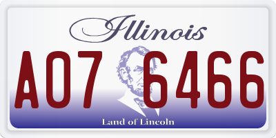 IL license plate A076466