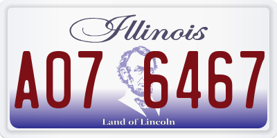 IL license plate A076467