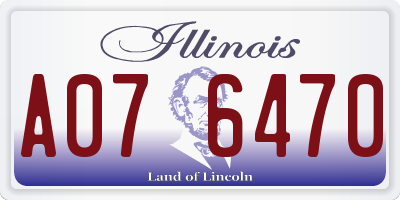 IL license plate A076470