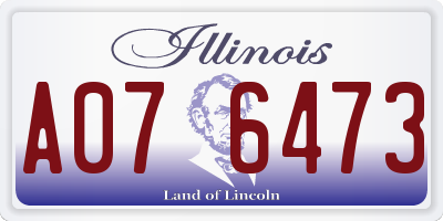IL license plate A076473