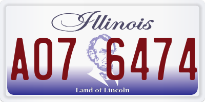 IL license plate A076474