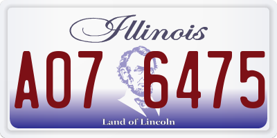 IL license plate A076475