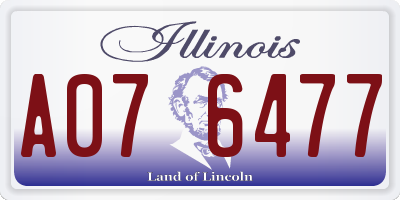 IL license plate A076477