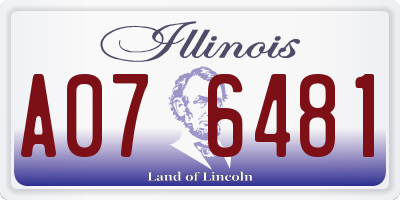 IL license plate A076481