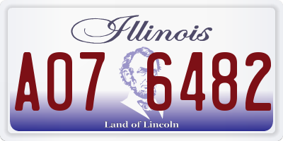 IL license plate A076482