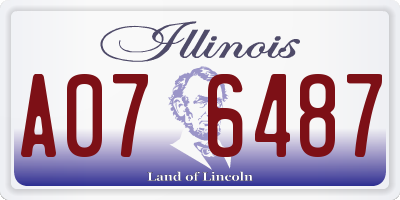 IL license plate A076487