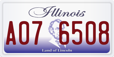 IL license plate A076508