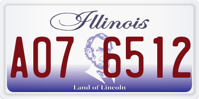 IL license plate A076512