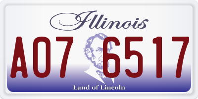 IL license plate A076517