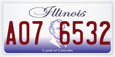 IL license plate A076532