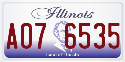 IL license plate A076535