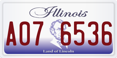 IL license plate A076536