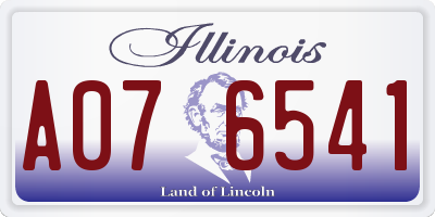 IL license plate A076541