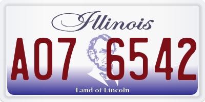IL license plate A076542