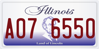 IL license plate A076550