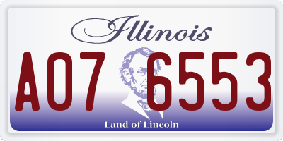 IL license plate A076553
