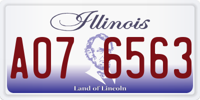IL license plate A076563