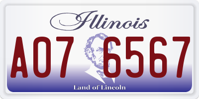 IL license plate A076567
