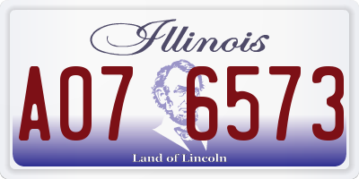 IL license plate A076573