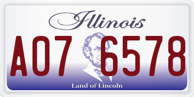 IL license plate A076578