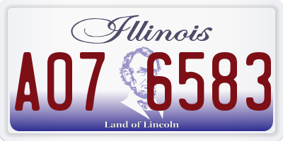 IL license plate A076583
