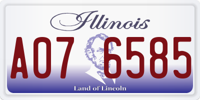 IL license plate A076585