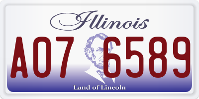IL license plate A076589
