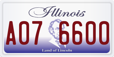 IL license plate A076600